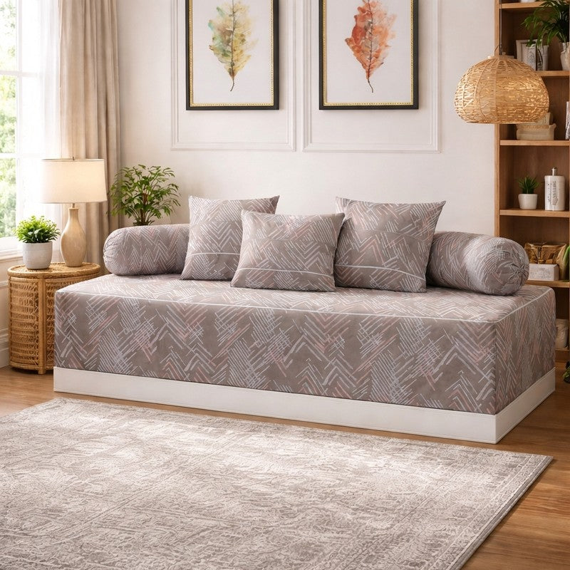 Museya Printed Diwan Set - Six Piece Set