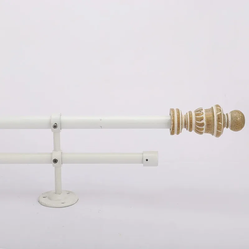Carvella Duo Extendable 1" Double Curtain Rod With Urn Finial & Brackets media 5