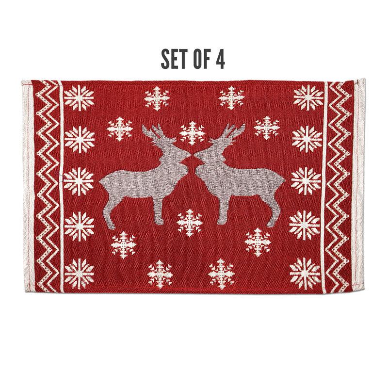 Crimson Stag Jacquard Woven Placemat - Set Of Four media 5