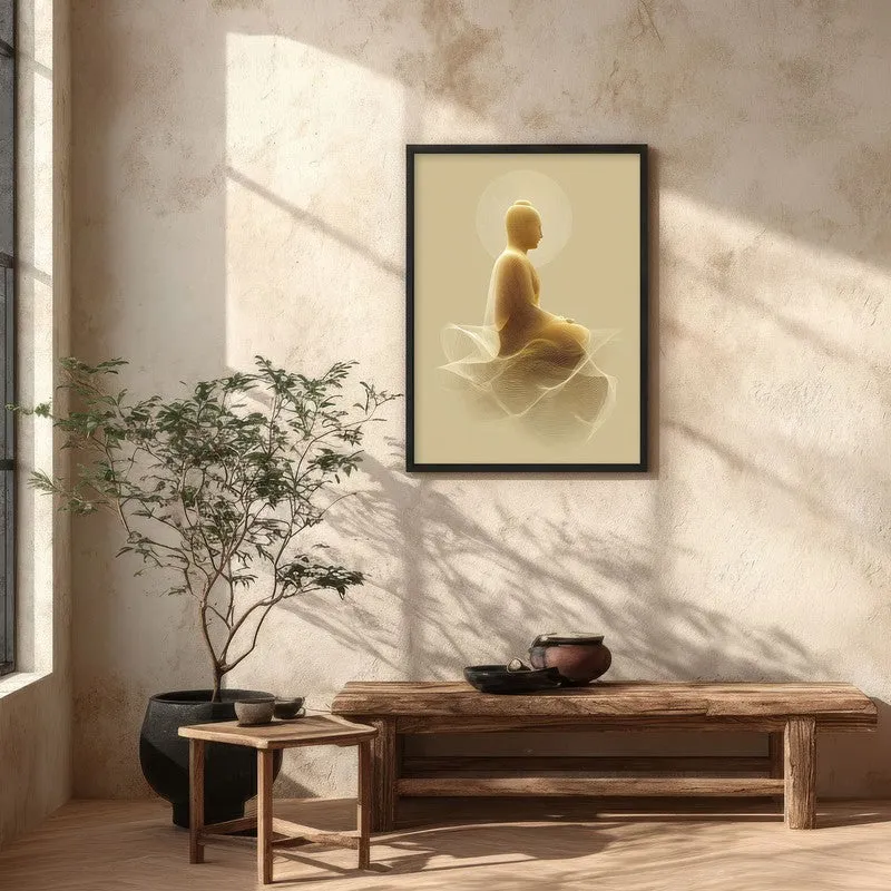 Enveloped in Enlightenment Buddha Archival Paper Wall Painting With Black Frame media 5