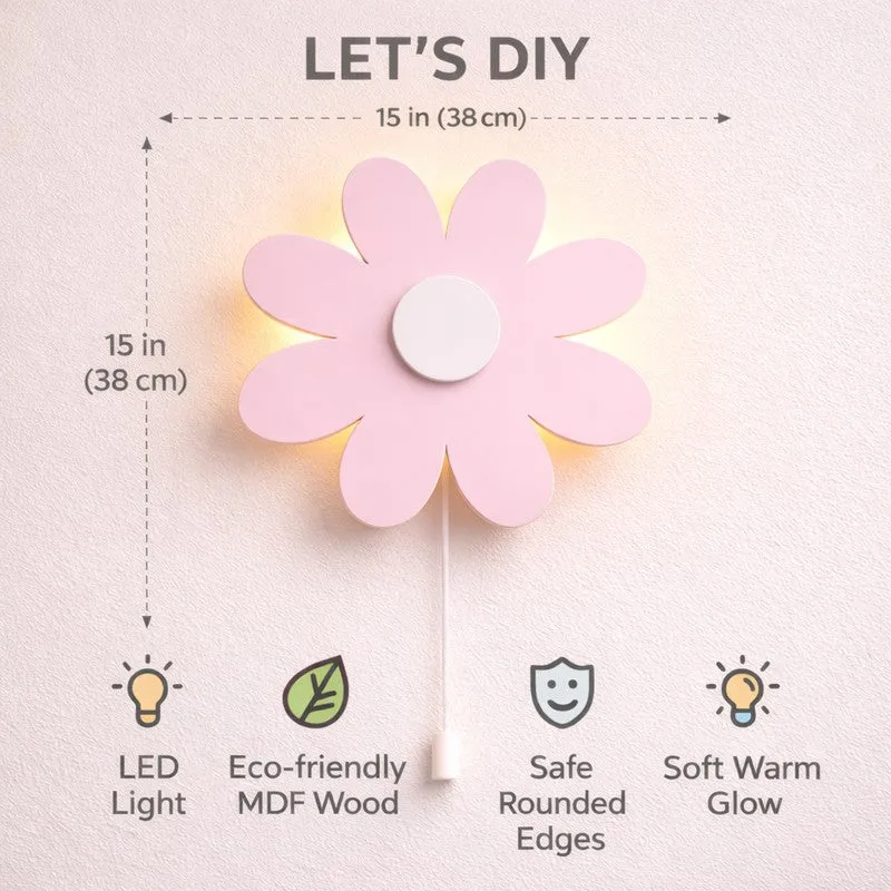 Lumiflora Battery Operated MDF Wall Lamp - Light Pink media 9