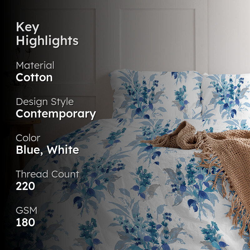 Lazuli Floral Cotton Comforter - 180 GSM media 2