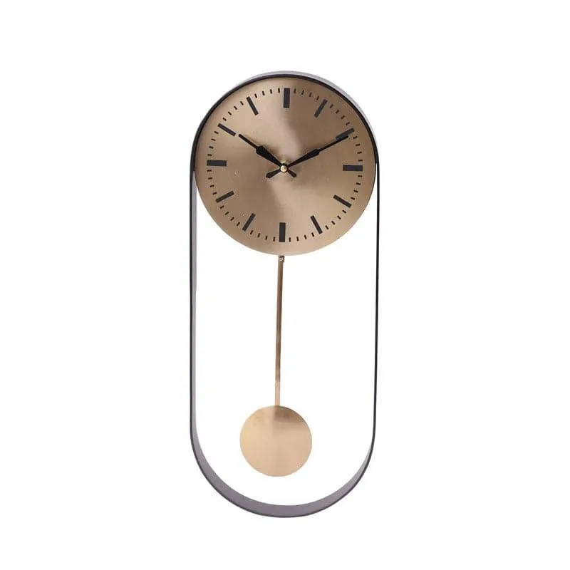 Rectoval Wall Clock - Gold & Black media 4