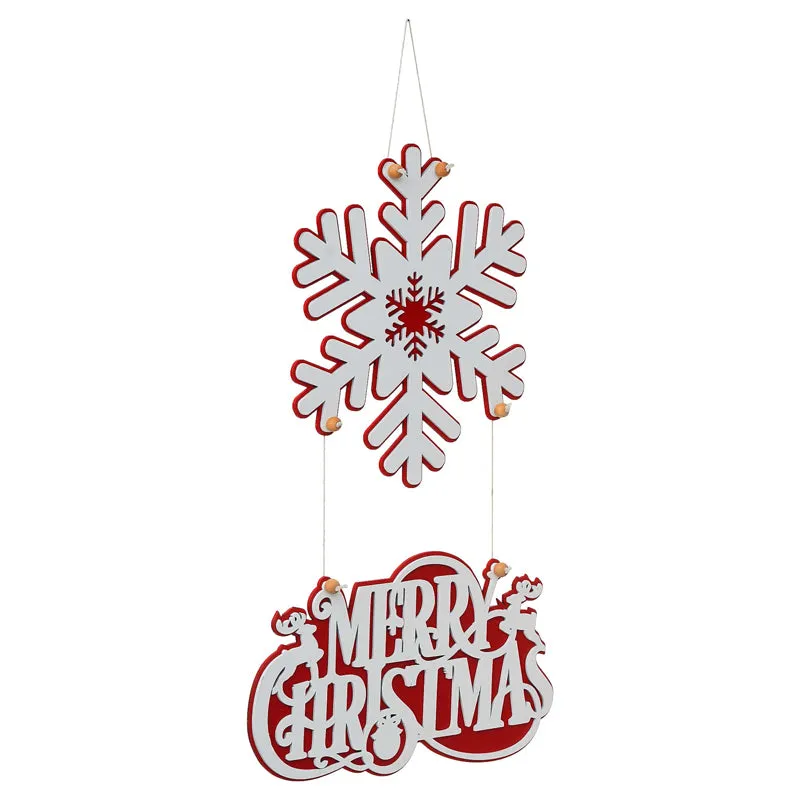 Merry Snowflakes Wood Christmas Wall Hanging media 5