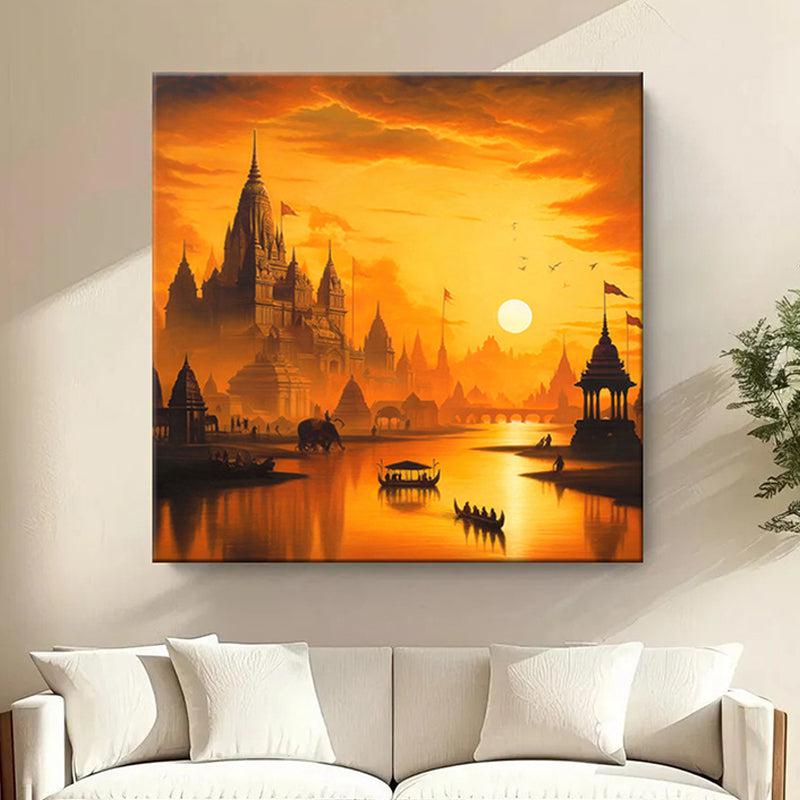 Dusk-lit City Wall Painting