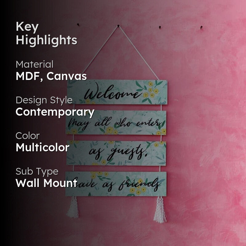Greet Glam Handpainted Canvas Wall Hanging media 2