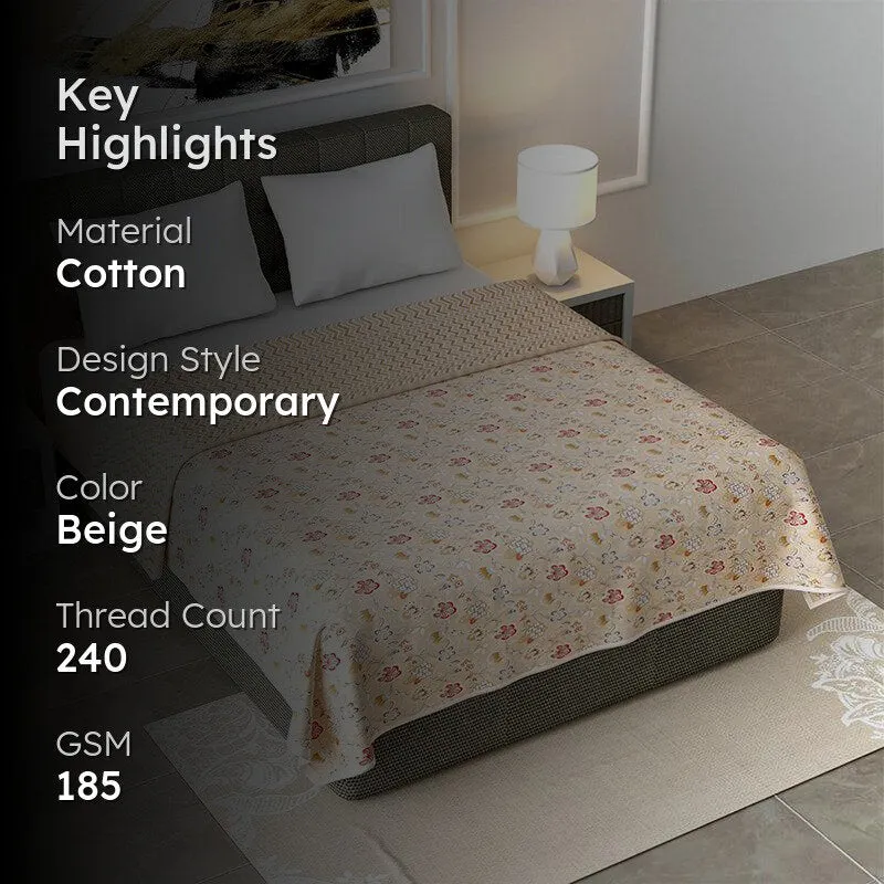 Abhi Cotton Cotton Dohar (Beige) - 185 GSM media 2