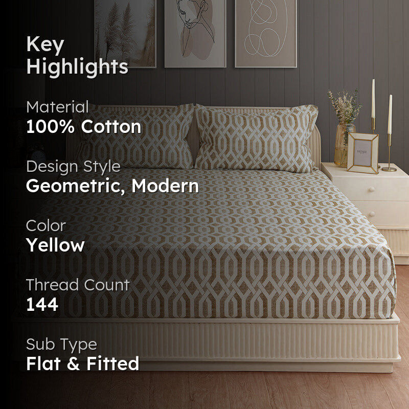 Swayam Arsh Sparkle Cotton Bedsheet - 144 TC media 2