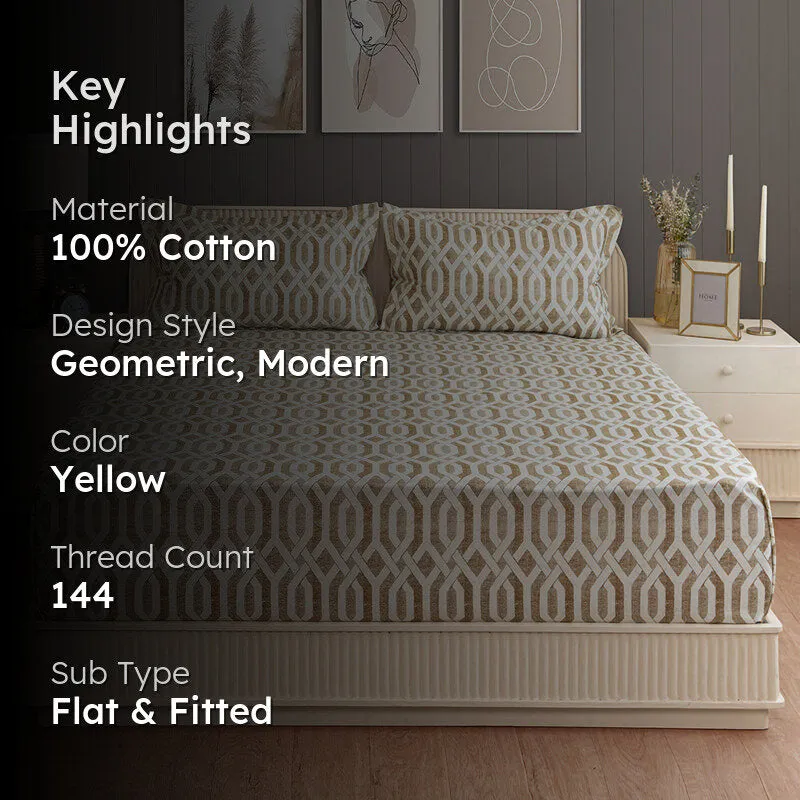 Swayam Arsh Sparkle Cotton Bedsheet - 144 TC media 2
