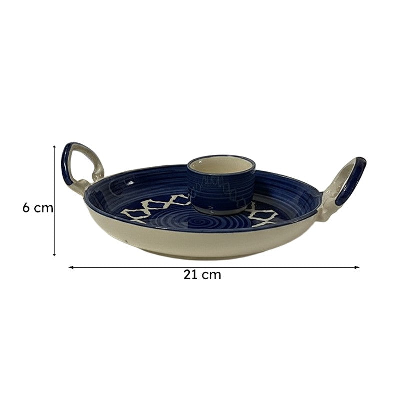 Alkina Ceramic Platter Blue - Set of Two media 6