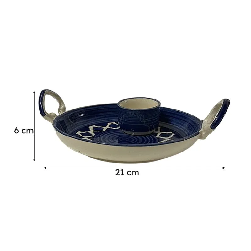 Alkina Ceramic Platter Blue - Set of Two media 6
