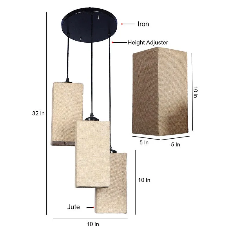 Ambient Triple Metal Ceiling Lamp - Beige media 8