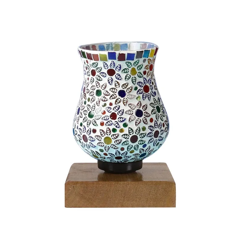 Vimora Mosaic Glass Table Lamp With Wooden Base - Multicolor media 5