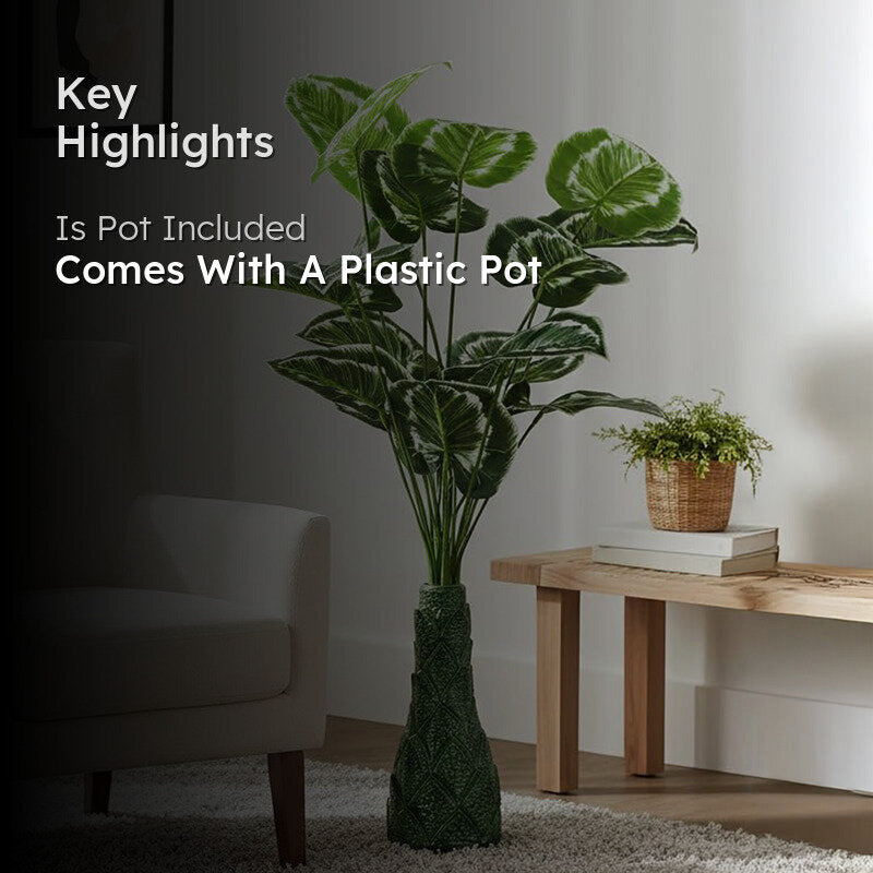 Infinita Artificial Philodendron With Black Plastic Pot - 3 Feet media 2