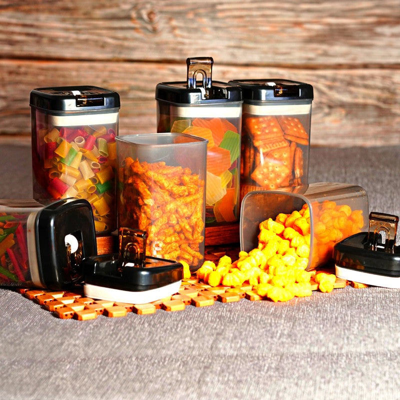 Snaplock Pure Keep Air Tight Container (Black/1000 mL Each) - Set of Twelve media 4