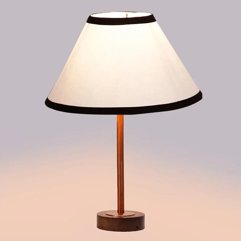 Cotin II Stripe Rodin Wooden Table Lamp - White,Copper,Brown media 5