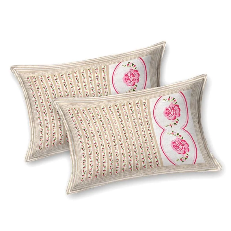 Magnus Floral Cotton Bedsheet (Cream) - 180 TC media 7