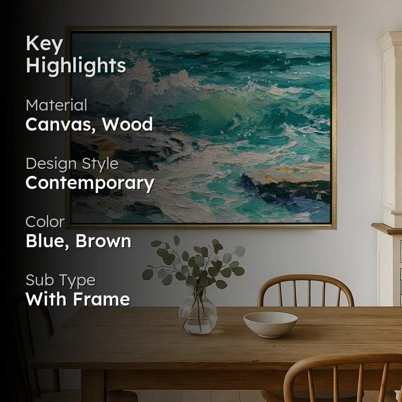 Marine Pulse Canvas Wall Painting With Frame media 2