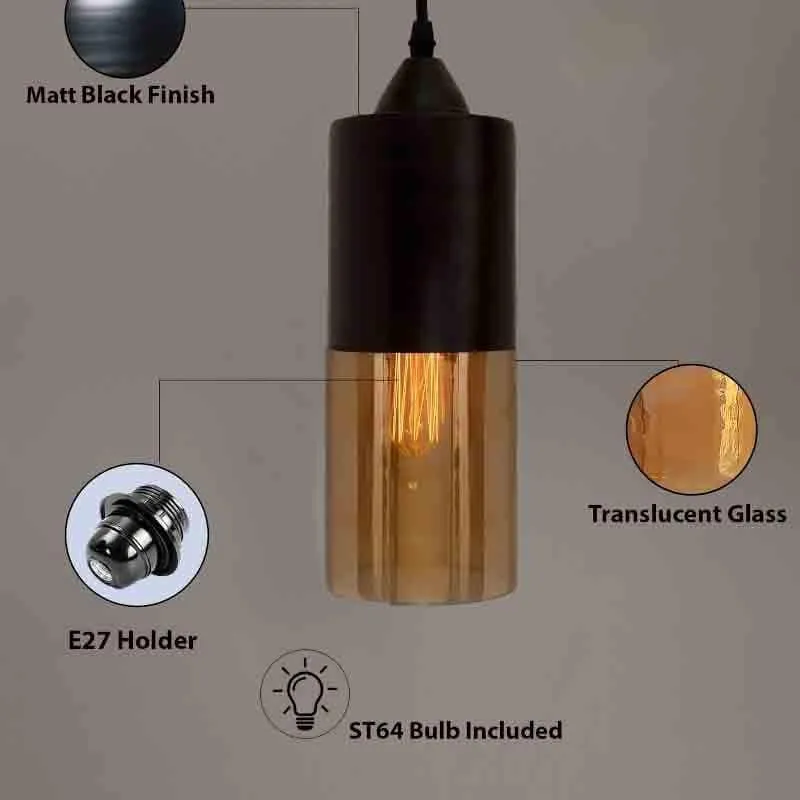 Capsule LED Glass Ceiling Lamp - Black media 5
