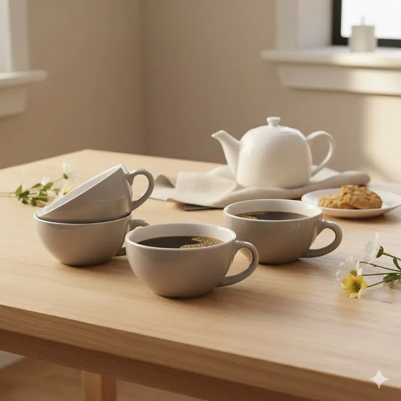 Urban Ceramic Tea Cup (240 mL Each) - Set Of Four media 1