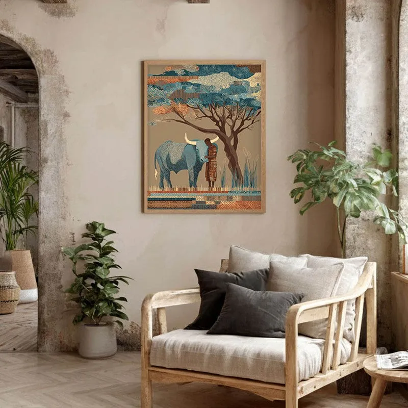 Prakriti Canvas Wall Painting With Brown Frame media 8