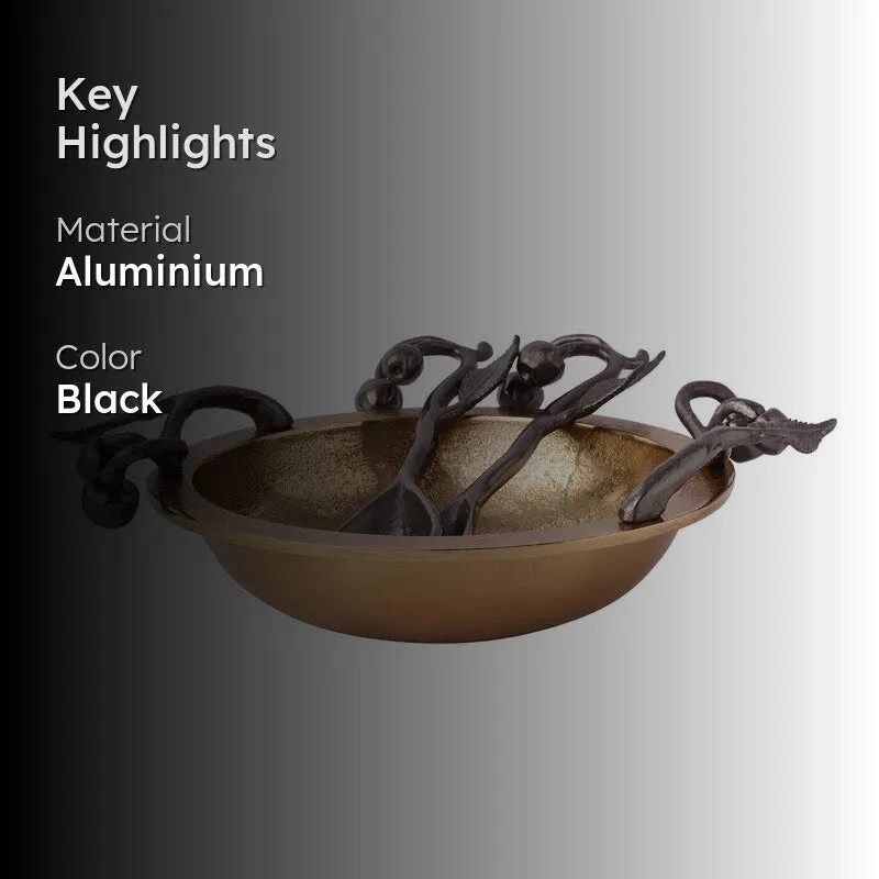 Cheery Vine Accent Bowl - Black media 2