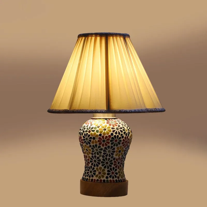 Aurelia Pleated Wooden Table Lamp - Multicolor media 7