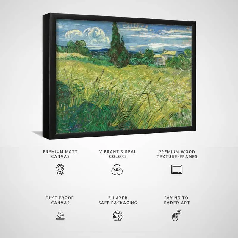Green Field By Vincent Van Gogh - Black Frame media 3