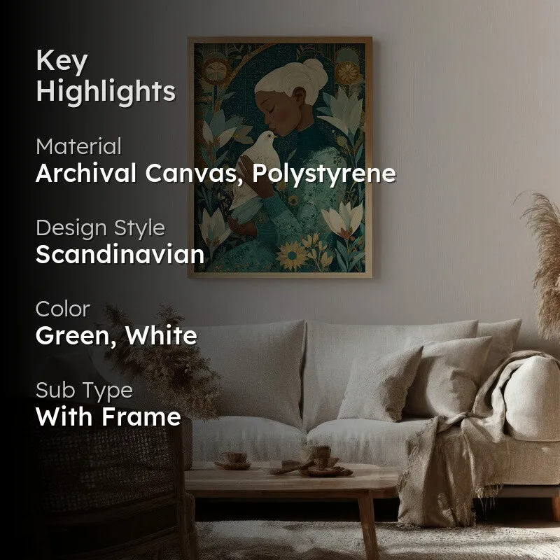 Dovehue Canvas Wall Painting - Brown Frame media 2