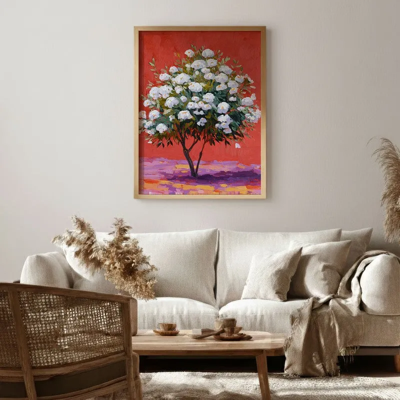 The Silent Orchard Canvas Wall Painting - Brown Frame media 1