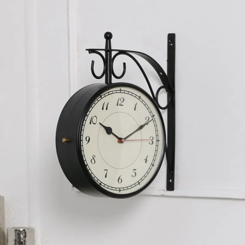 Forma Double Sided Station Clock - Black & White media 1