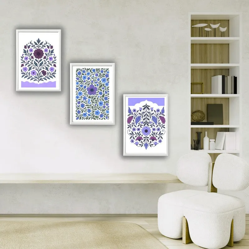 Royal Botanica Paper Wall Painting With Frame - White media 4