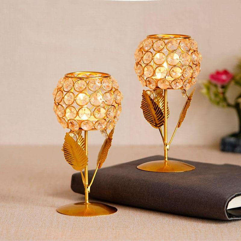 Samoda Crystal Tealight Candle Holder - Set Of Two