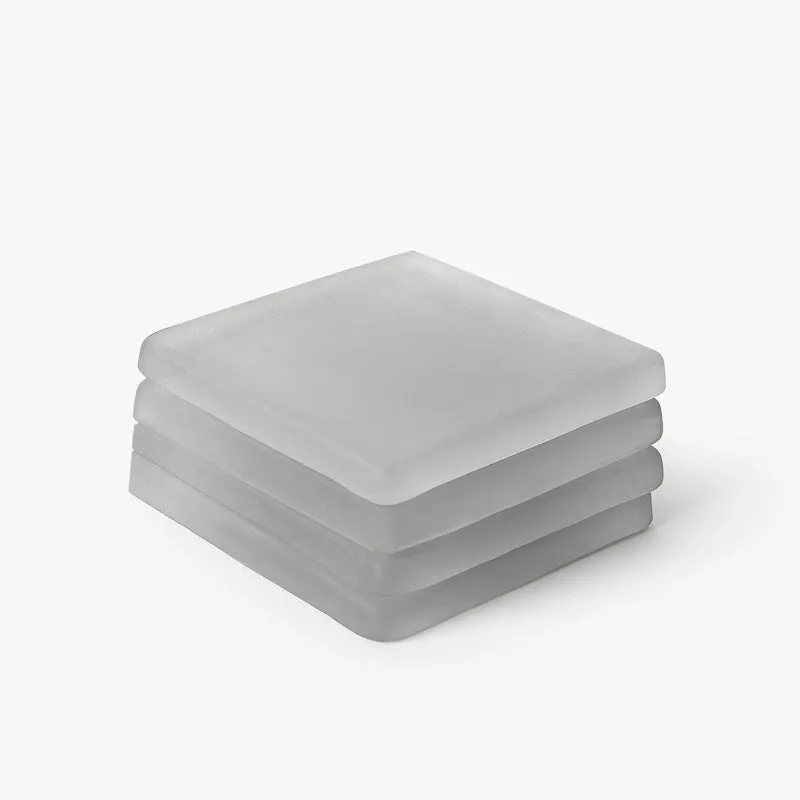 Glossy Diamond Mist Glass Coaster (White) - Set Of Four media 3
