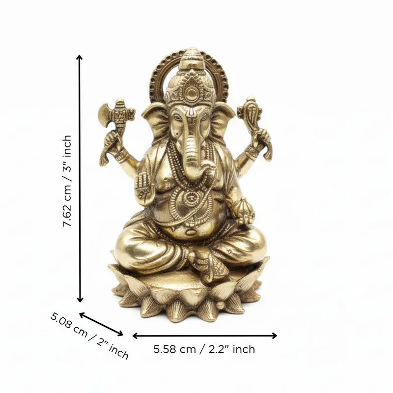 Ornate Ganpati Brass Idol media 5