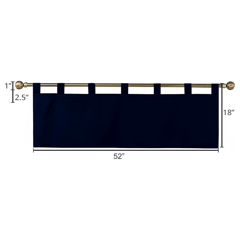 Tab Tale Flat Curtain Valance (Navy Blue) - Set Of Two media 9