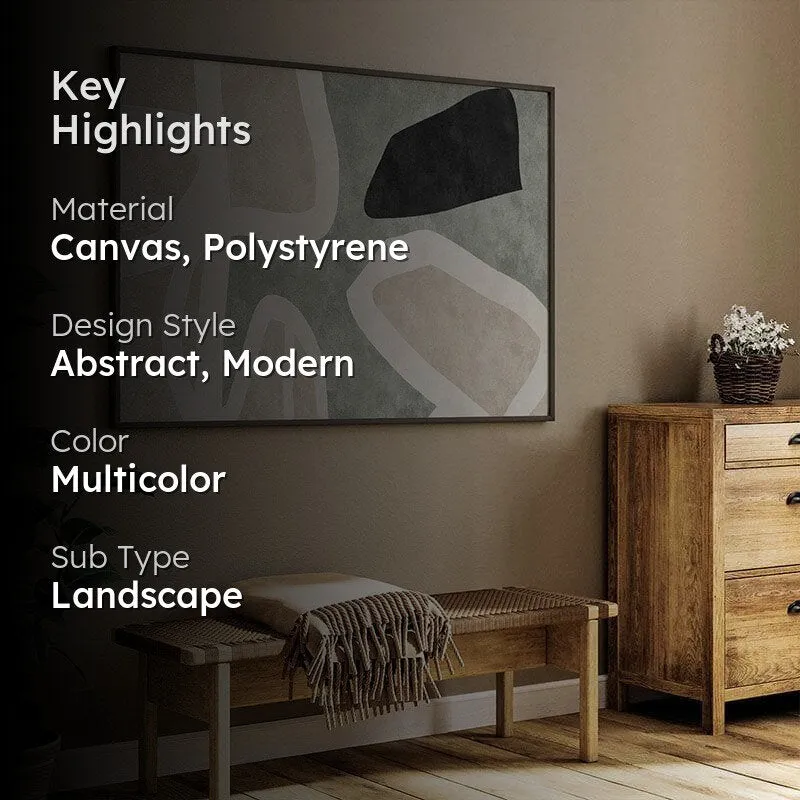 Geometric Figures Wall Painting - Black Frame media 2