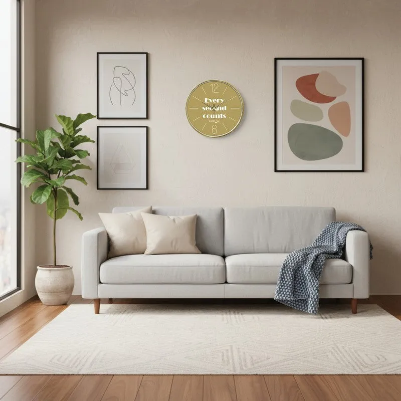 Every Second Counts Round Analog Wall Clock - Olive Green media 4