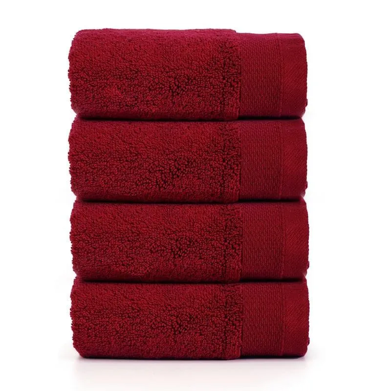 Micro Cotton Soft Serenity Solid Face Towel (Maroon) - Set Of Four media 3