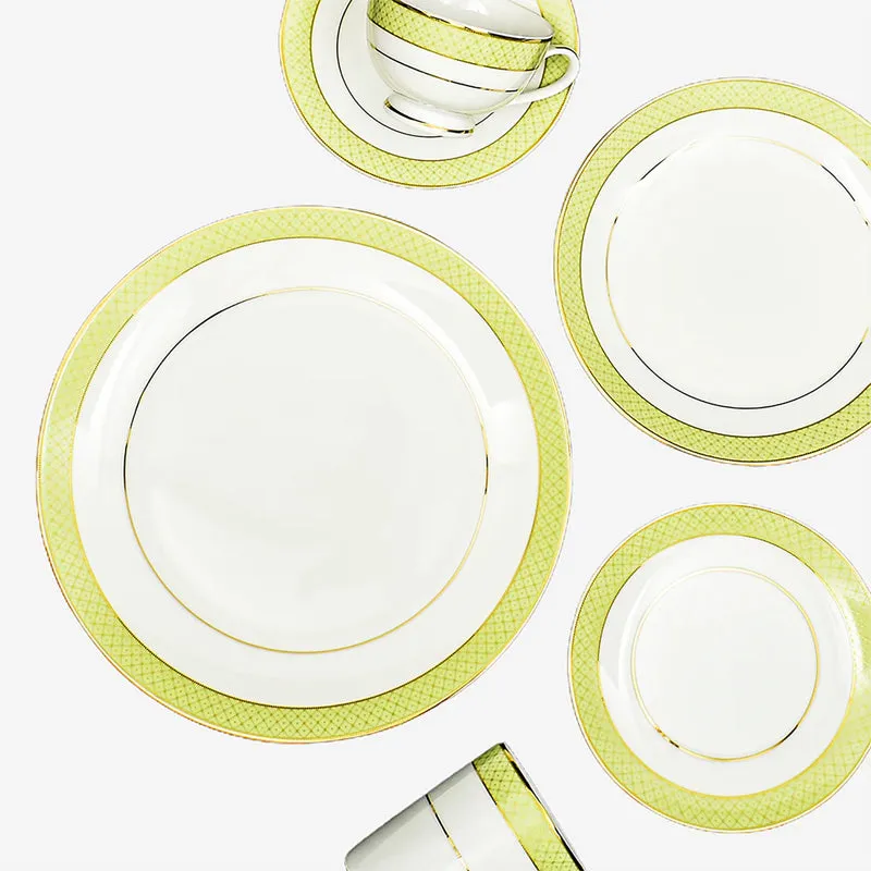 Princely 24k Gold Brushed Porcelain Dinner Set - 21 Piece Set media 10