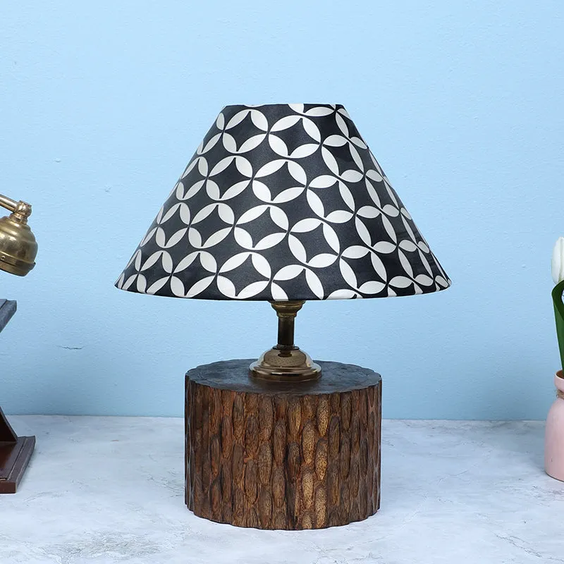 Tatami Trunk Printed Mango Wood Table Lamp - Black,White,Brown media 3