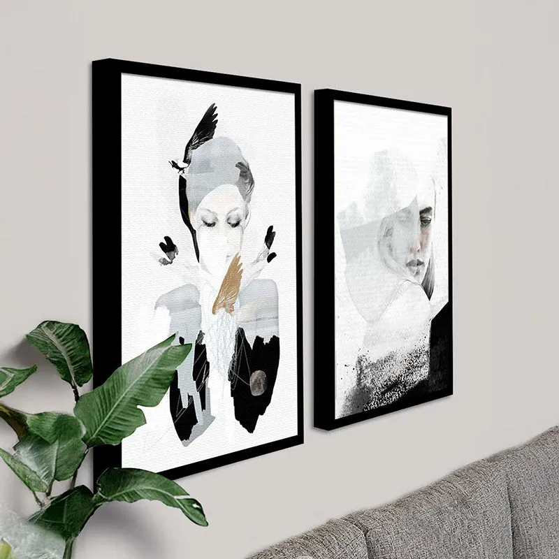 Ink In Water Forms Wall Art - Set Of Two media 4