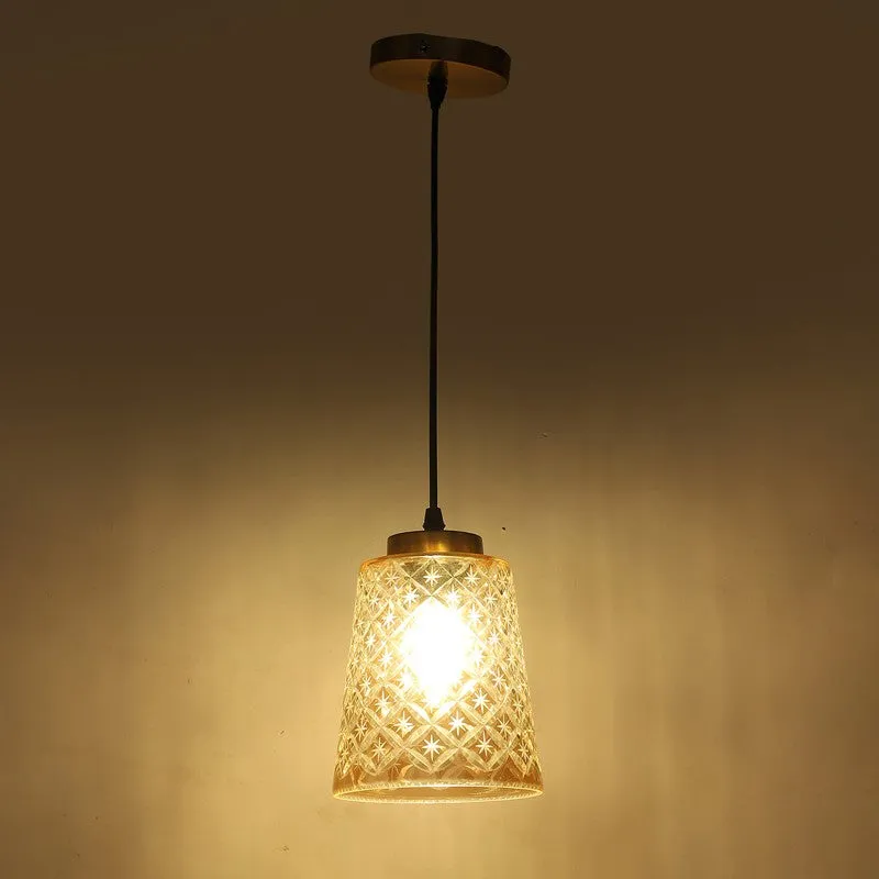 Elysian Glow Glass & Metal Ceiling Lamp media 7