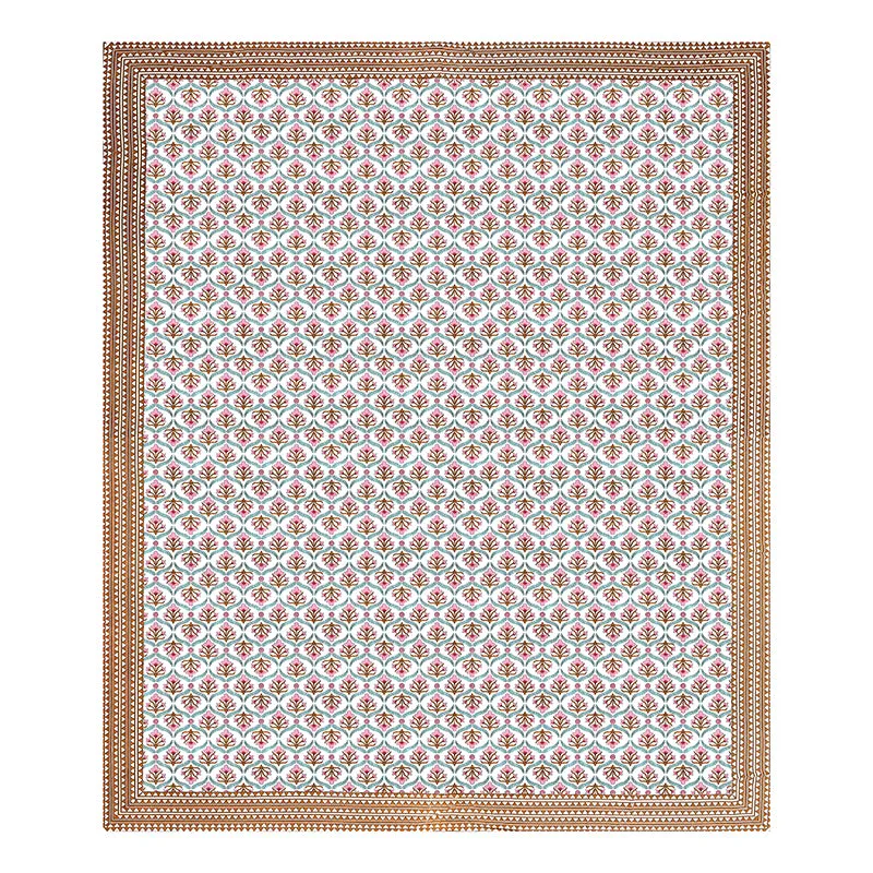 Ethnik Mirage Cotton Bedsheet (Pink, Brown) - 144 TC media 7
