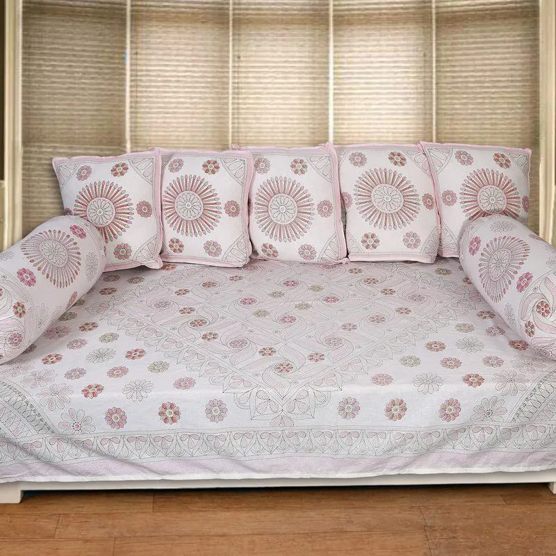 Arunima Diwan Set (Pink) - Eight Piece Set media 1