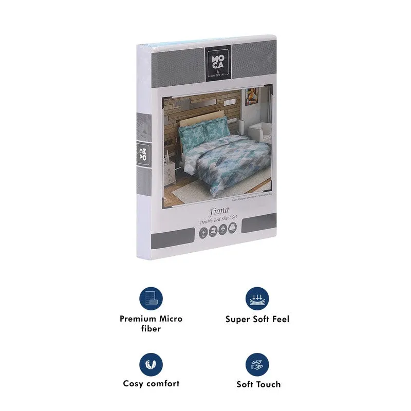 Monte Carlo Modern Muse Cotton Bedsheet (Blue) - 104 TC media 10
