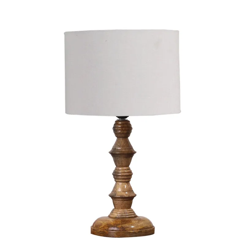 Cotin I Timber Wooden Table Lamp - White,Brown media 6