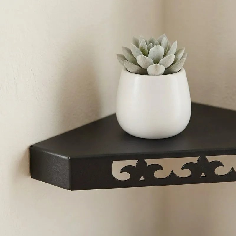 Vera Corner Floating Shelf (Black) - Set Of Two media 3