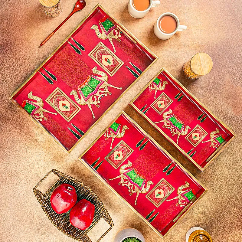 Camel Carriage Serving Tray - Set Of Three media 3
