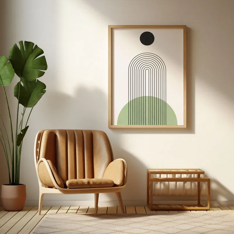 Quiet Horizon Canvas Wall Painting With Brown Frame media 6